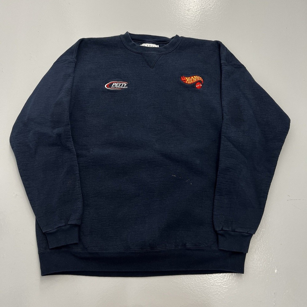 Vintage MJ Soffe NASCAR Hot Wheels Petty Enterprises Sweatshirt Navy XXL USA